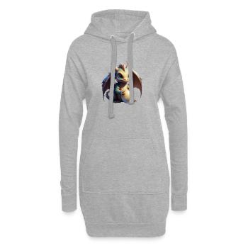 Drachenjunges mit goldenem Ei - Hoodie-Kleid - Grau meliert - Vorne