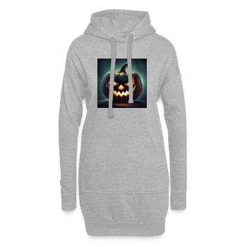 Halloween, Kürbis, Monster - Hoodie-Kleid - Grau meliert - Vorne