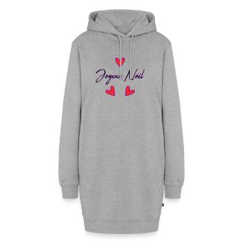 WEIHNACHTEN. FROHE WEIHNACHTEN. FROHE WEIHNACHTEN. NEUJAHRSTAG - Hoodie-Kleid - Grau meliert - Vorne
