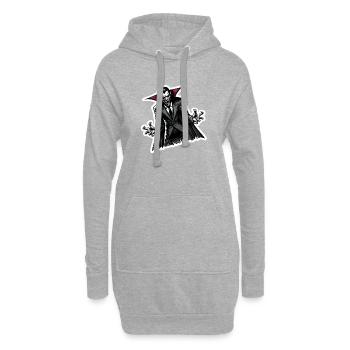 Blutsauger schräg - Hoodie-Kleid - Grau meliert - Vorne