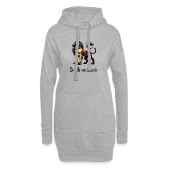 Dilbeek Löwen Flaggen Design - Hoodie-Kleid - Grau meliert - Vorne