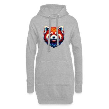 Petit panda - Sweat-shirt à capuche long Femme - gris chiné - Devant