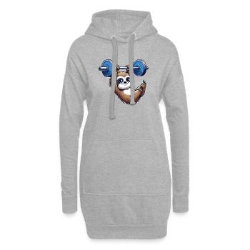 paresseux haltère Pull-Up Workout Drôle - Sweat-shirt à capuche long Femme - gris chiné - Devant