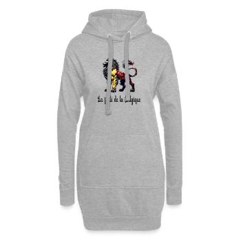 Motif du drapeau du lion de la Belgique - Sweat-shirt à capuche long Femme - gris chiné - Devant