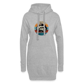 Caravane-Camping-Camping-rétro - Sweat-shirt à capuche long Femme - gris chiné - Devant