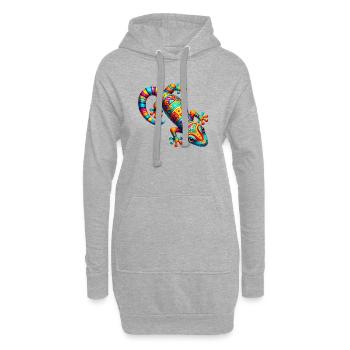 Gecko - Sweat-shirt à capuche long Femme - gris chiné - Devant