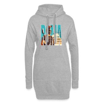 ROMA - Sweat-shirt à capuche long Femme - gris chiné - Devant