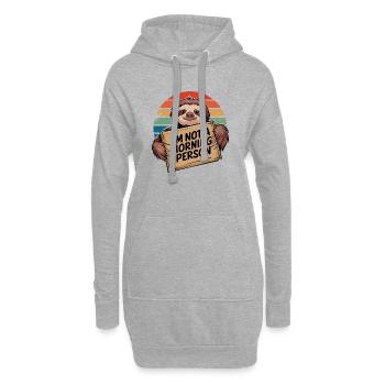 Pas une personne du matin paresseux - Sweat-shirt à capuche long Femme - gris chiné - Devant
