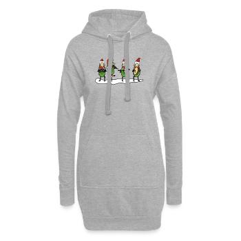 Mouton folklorique de Noël - Sweat-shirt à capuche long Femme - gris chiné - Devant