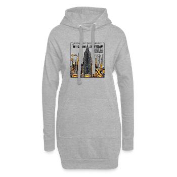 Auch Wolkenkratzer haben als Keller angefangen - Hoodie-Kleid - Grau meliert - Vorne
