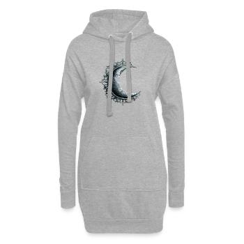 Mondsichel mit Ranken, Schlafzimmer Deko - Hoodie-Kleid - Grau meliert - Vorne