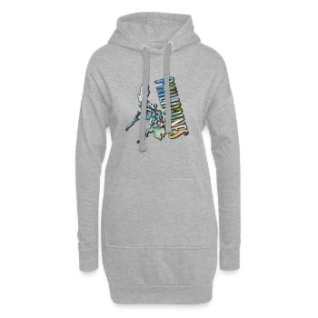 Aquarell Landkarte Philippinen - Hoodie-Kleid - Grau meliert - Vorne