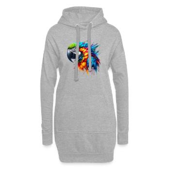 Perroquet - Sweat-shirt à capuche long Femme - gris chiné - Devant