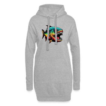 Piranha - Sweat-shirt à capuche long Femme - gris chiné - Devant