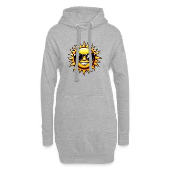 Soleil - Sweat-shirt à capuche long Femme - gris chiné - Devant