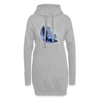 Rabe im Flug vor Nachthimmel - Hoodie-Kleid - Grau meliert - Vorne