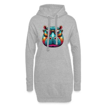 Nilpferd - Hoodie-Kleid - Grau meliert - Vorne