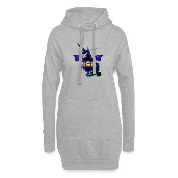 laterne, Kolkrabe, kreuze - Hoodie-Kleid - Grau meliert - Vorne
