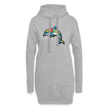 Delfin - Hoodie-Kleid - Grau meliert - Vorne