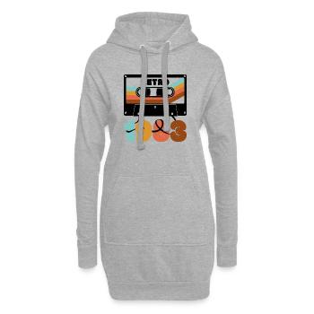 Retro 1980er Color Block Kassette Typografie - Hoodie-Kleid - Grau meliert - Vorne