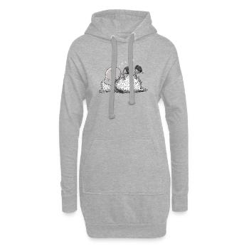 Kleines Schlafendes Schaf Träumt - Hoodie-Kleid - Grau meliert - Vorne