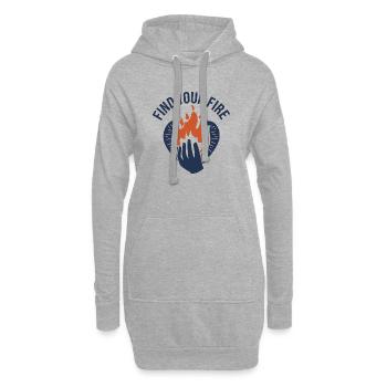 Trouvez votre flamme de feu - Sweat-shirt à capuche long Femme - gris chiné - Devant