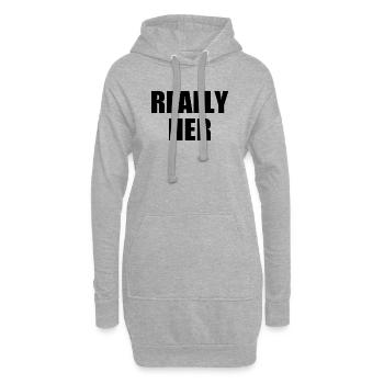 really her - Sweat-shirt à capuche long Femme - gris chiné - Devant