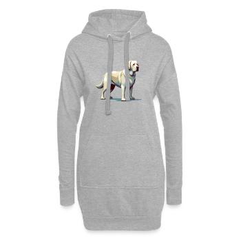 Labrador blanc debout - Sweat-shirt à capuche long Femme - gris chiné - Devant