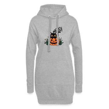 Halloween Katze Boo - Spooky Cat - Hoodie-Kleid - Grau meliert - Vorne