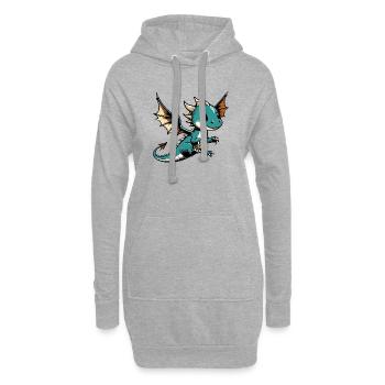 Dragon - Hoodie Dress - heather grey - Front