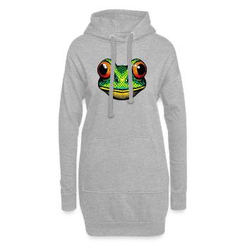 Grenouille - Sweat-shirt à capuche long Femme - gris chiné - Devant