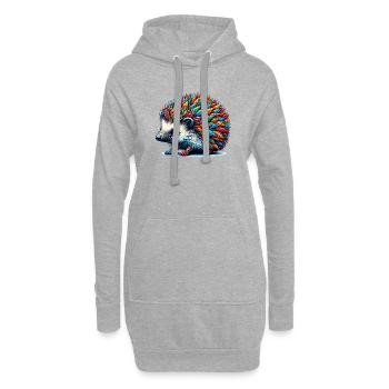 Igel - Hoodie-Kleid - Grau meliert - Vorne