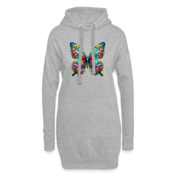 Papillon - Sweat-shirt à capuche long Femme - gris chiné - Devant