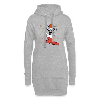 Lapin de Pâques Saint-Nicolas - Sweat-shirt à capuche long Femme - gris chiné - Devant