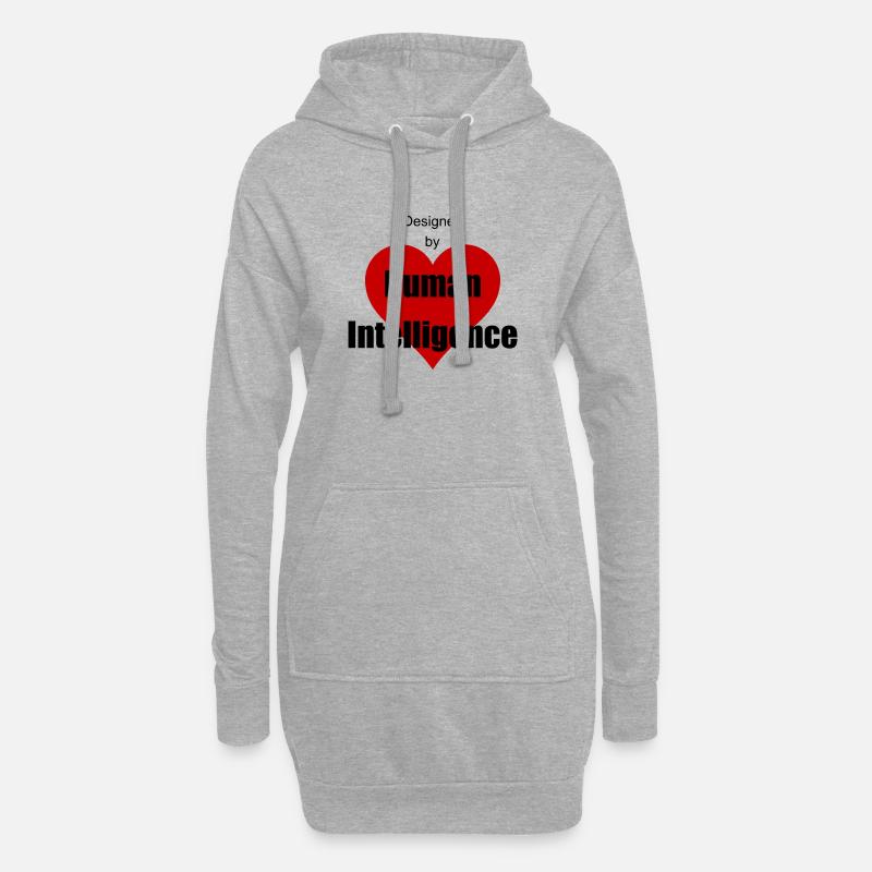 Menschliche Intelligenz - Hoodie-Kleid - Grau meliert