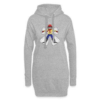 L’hiver est le temps de la neige - Sweat-shirt à capuche long Femme - gris chiné - Devant