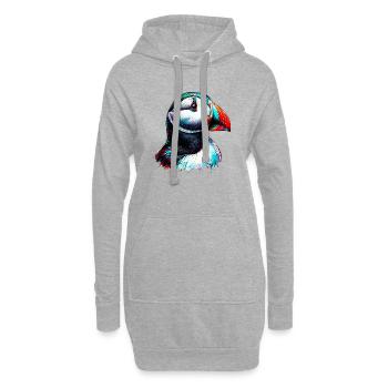 Papageitaucher - Hoodie-Kleid - Grau meliert - Vorne