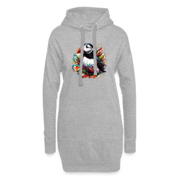 Papageitaucher - Hoodie-Kleid - Grau meliert - Vorne