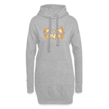 Kürbis Gesicht Halloween Scribble - Hoodie-Kleid - Grau meliert - Vorne