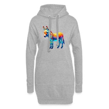 Esel-Maultier - Hoodie-Kleid - Grau meliert - Vorne