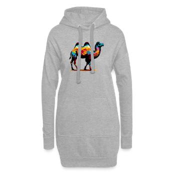 Chameau - Sweat-shirt à capuche long Femme - gris chiné - Devant