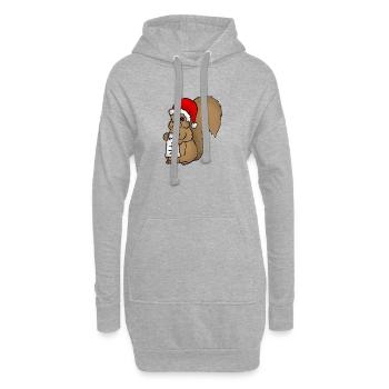 Weihnatchtshörnchen - Hoodie-Kleid - Grau meliert - Vorne