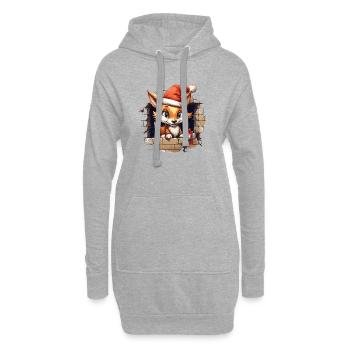 Fuchs komm raus an weihnachten - Hoodie-Kleid - Grau meliert - Vorne
