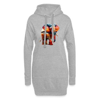 Éléphant - Sweat-shirt à capuche long Femme - gris chiné - Devant