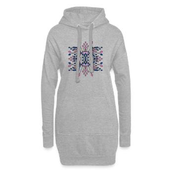 Eclats Symétriques Bleu Rose - Sweat-shirt à capuche long Femme - gris chiné - Devant