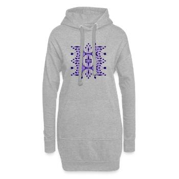 Lila Symmetrie Mandala-Netzwerk - Hoodie-Kleid - Grau meliert - Vorne
