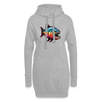 Piranha - Sweat-shirt à capuche long Femme - gris chiné - Devant