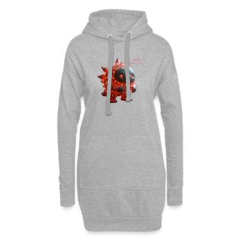 Lava-Licht Monster Glühen - Hoodie-Kleid - Grau meliert - Vorne