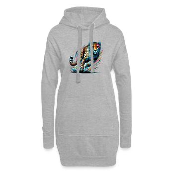 Guépard - Sweat-shirt à capuche long Femme - gris chiné - Devant