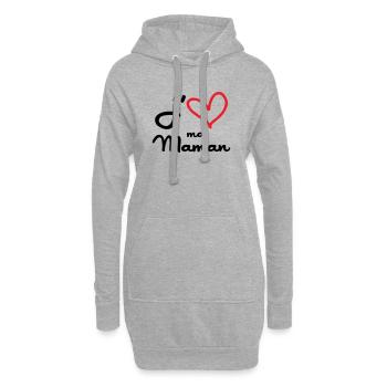 J'aime ma maman - Fête des Mères - Sweat-shirt à capuche long Femme - gris chiné - Devant